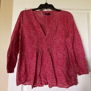 The Gap Women’s Red & White Lightweight Cotton  Pullover Blouse